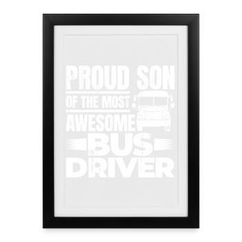 Proud son of a great bus driver - Framed poster (27 × 37 cm) - black - Front