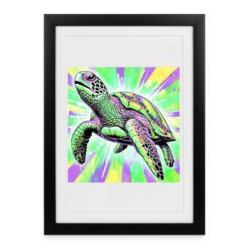 turtle - Framed poster (27 × 37 cm) - black - Front