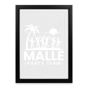 Vacances de l’équipe Malle Party - Affiche encadrée (27 × 37 cm) - noir - Devant