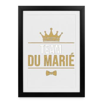 Team du marié - Affiche encadrée (27 × 37 cm) - noir - Devant