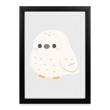 Snowy Owl Cozy Charm - Framed poster (27 × 37 cm) - black - Front