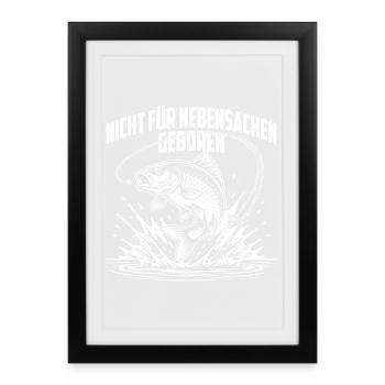 Raubfisch Angeln - Gerahmtes Poster (27 × 37 cm) - Schwarz - Vorne
