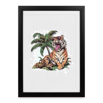 Tiger Summer Comic - Framed poster (27 × 37 cm) - black - Front