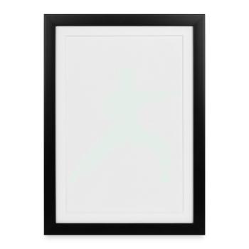 Silhouette d’arts martiaux Karaté Femme - Affiche encadrée (27 × 37 cm) - noir - Devant