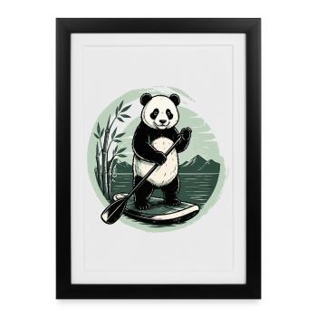 Drôle de planche de paddle SUP Stand Up paddle - Affiche encadrée (27 × 37 cm) - noir - Devant
