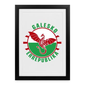 Galesko Errepublika - République galloise - Affiche encadrée (27 × 37 cm) - noir - Devant
