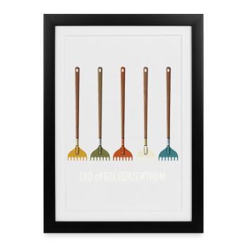 Rechenzentrum Gartenarbeit Landschaftsgärtner - Gerahmtes Poster (27 × 37 cm) - Schwarz - Vorne