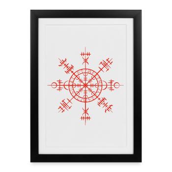 Viking Lucky Circle (Red) - Framed poster (27 × 37 cm) - black - Front