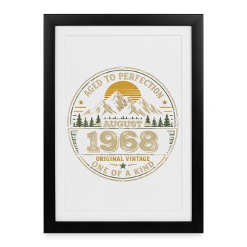 Cadeau Anniversaire 1968 Août Vintage 1968  - Affiche encadrée (27 × 37 cm) - noir - Devant