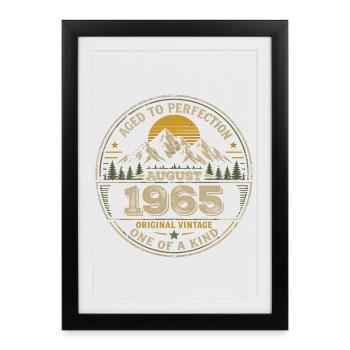 Cadeau Anniversaire 1965 Août Vintage 1965  - Affiche encadrée (27 × 37 cm) - noir - Devant