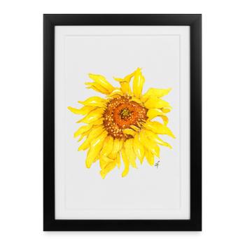 sunflower - Framed poster (27 × 37 cm) - black - Front