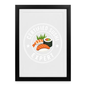 Sushi Expert Japanese Sushi Gift - Framed poster (27 × 37 cm) - black - Front