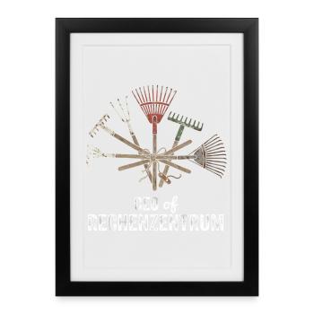 Rechenzentrum Gärtner Gartenarbeit - Gerahmtes Poster (27 × 37 cm) - Schwarz - Vorne