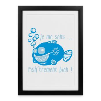Comme un poisson dans l'eau - Affiche encadrée (27 × 37 cm) - noir - Devant