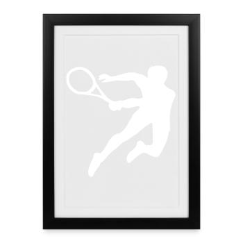 tennis - Affiche encadrée (27 × 37 cm) - noir - Devant