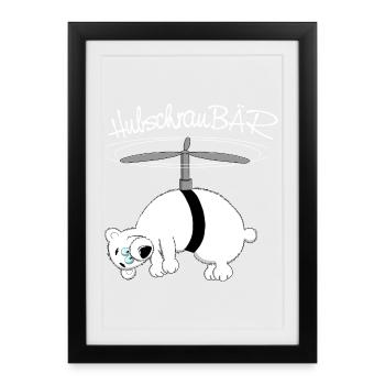 hearty, droll bear - Framed poster (27 × 37 cm) - black - Front