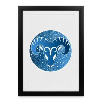 Astrological sign: ram - Framed poster (27 × 37 cm) - black - Front