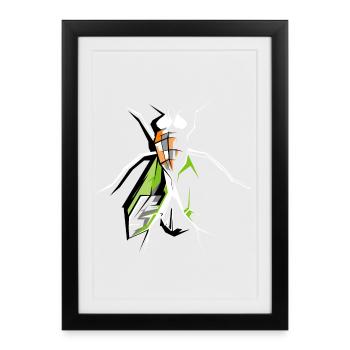 Mouches Insectes Mouche Mouche Symbole Vecteur - Affiche encadrée (27 × 37 cm) - noir - Devant