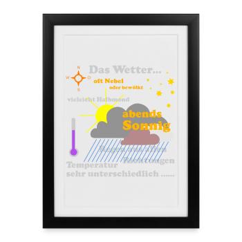 La carte météo - Affiche encadrée (27 × 37 cm) - noir - Devant