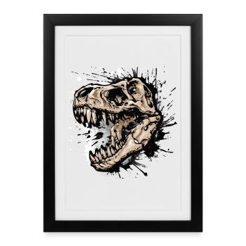 Trex / T-Rex Dinosaure - Affiche encadrée (27 × 37 cm) - noir - Devant