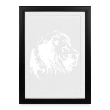 Lion - Framed poster (27 × 37 cm) - black - Front