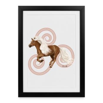 Haflinger Artos - Affiche encadrée (27 × 37 cm) - noir - Devant