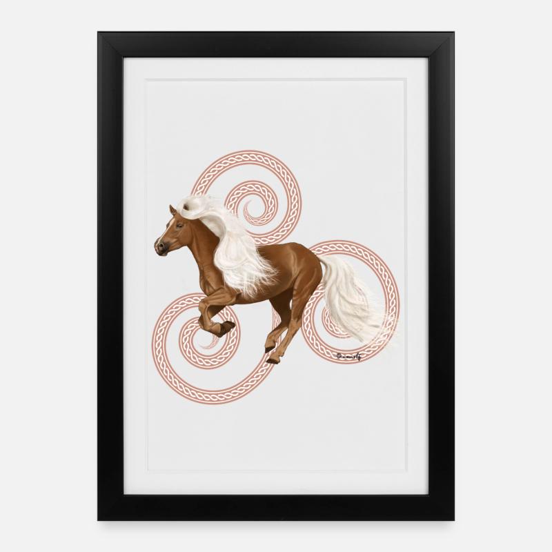 Haflinger Artos - Affiche encadrée (27 × 37 cm) - noir
