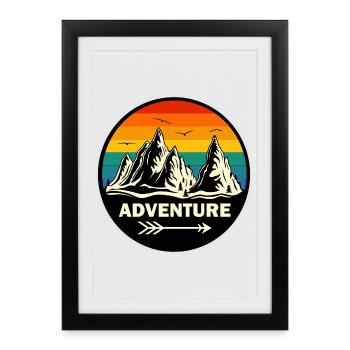 Montagnes, randonnée, aventure, escalade, aventure - Affiche encadrée (27 × 37 cm) - noir - Devant