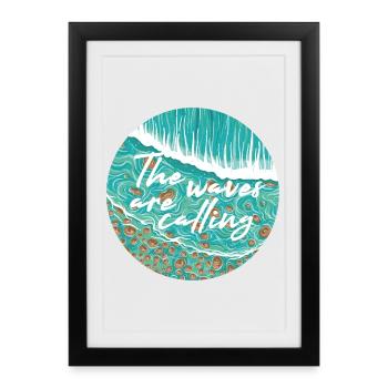 Waves Are Calling - Framed poster (27 × 37 cm) - black - Front