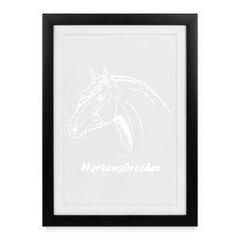 Andalusier Portrait Herzensbrecher - Gerahmtes Poster (27 × 37 cm) - Schwarz - Vorne