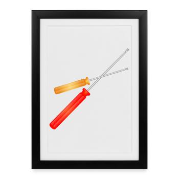 two screwdrivers for the toolbox - Framed poster (27 × 37 cm) - black - Front
