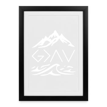 Dieu est plus grand que n’importe quelle hauteur et profondeur (Rm 8,39) - Affiche encadrée (27 × 37 cm) - noir - Devant