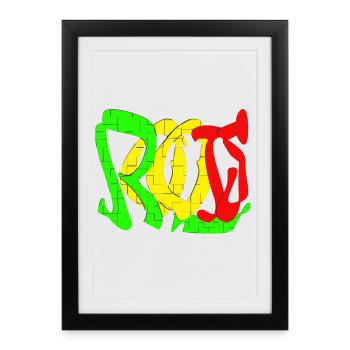 Motif de blocs de couleur Rasta - Affiche encadrée (27 × 37 cm) - noir - Devant