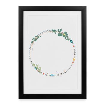 cadre délicat fait de symboles ethno - Affiche encadrée (27 × 37 cm) - noir - Devant