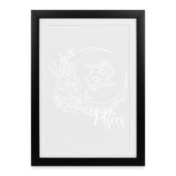 Pisces Bloom Moon - Framed poster (27 × 37 cm) - black - Front