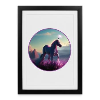 Licorne - Affiche encadrée (27 × 37 cm) - noir - Devant