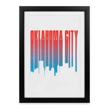 Pente de la ligne d’horizon d’Oklahoma City - Affiche encadrée (27 × 37 cm) - noir - Devant
