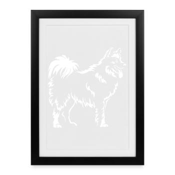 Samoyed "Black Edition" - Framed poster (27 × 37 cm) - black - Front