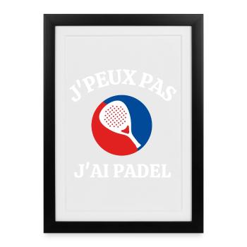 padel, fan de padel, joeur de padel - Affiche encadrée (27 × 37 cm) - noir - Devant
