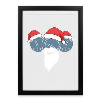 Boule Santa Tenue de pétanque pour Bouler pour boules - Affiche encadrée (27 × 37 cm) - noir - Devant