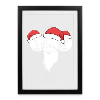Boule Santa Tenue de pétanque pour Bouler pour boules - Affiche encadrée (27 × 37 cm) - noir - Devant