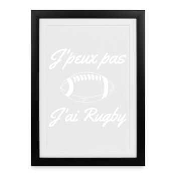 rugby, rugby sport, équipe de rugby - Affiche encadrée (27 × 37 cm) - noir - Devant