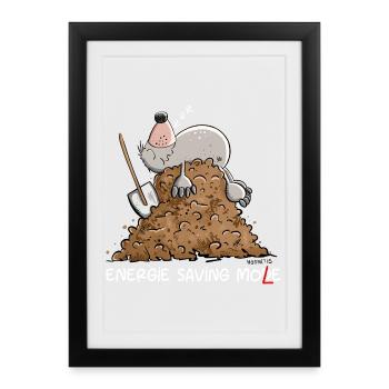 Lazy Mole I Foul Throw Pun I Chill - Framed poster (27 × 37 cm) - black - Front