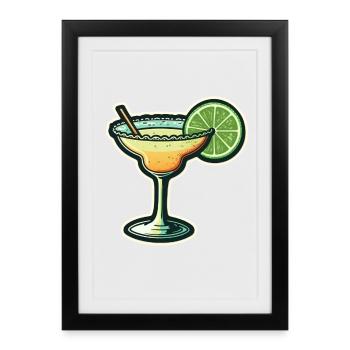 Margarita Cocktail - Affiche encadrée (27 × 37 cm) - noir - Devant