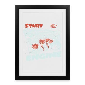 Start the engine, engine, engine - Framed poster (27 × 37 cm) - black - Front