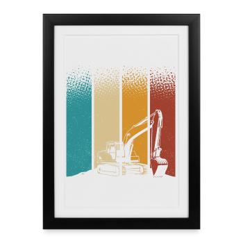 Excavator - Framed poster (27 × 37 cm) - black - Front