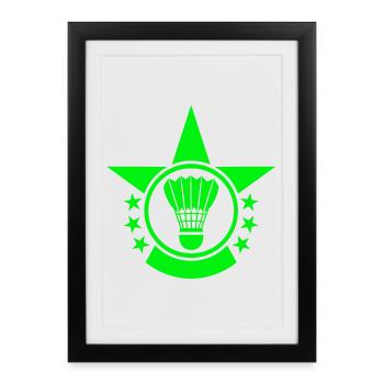 badminton, badminton sport, jouer au badminton - Affiche encadrée (27 × 37 cm) - noir - Devant