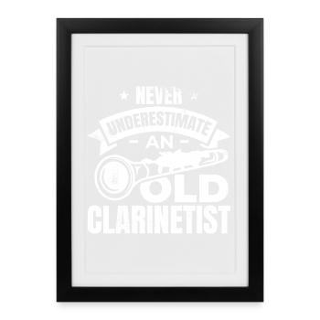 Clarinettes Grand-père - Affiche encadrée (27 × 37 cm) - noir - Devant
