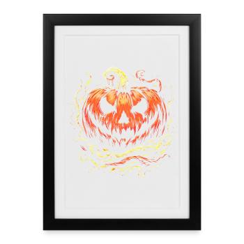 Halloween pumpkin - Framed poster (27 × 37 cm) - black - Front