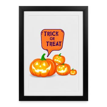 Halloween, Pumpkin, Witch - Framed poster (27 × 37 cm) - black - Front